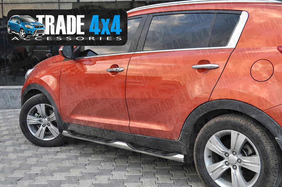 KIA SPORTAGE SIDE BARS STEPS STAINLESS STEEL CHROME 76MM VIPER BB005