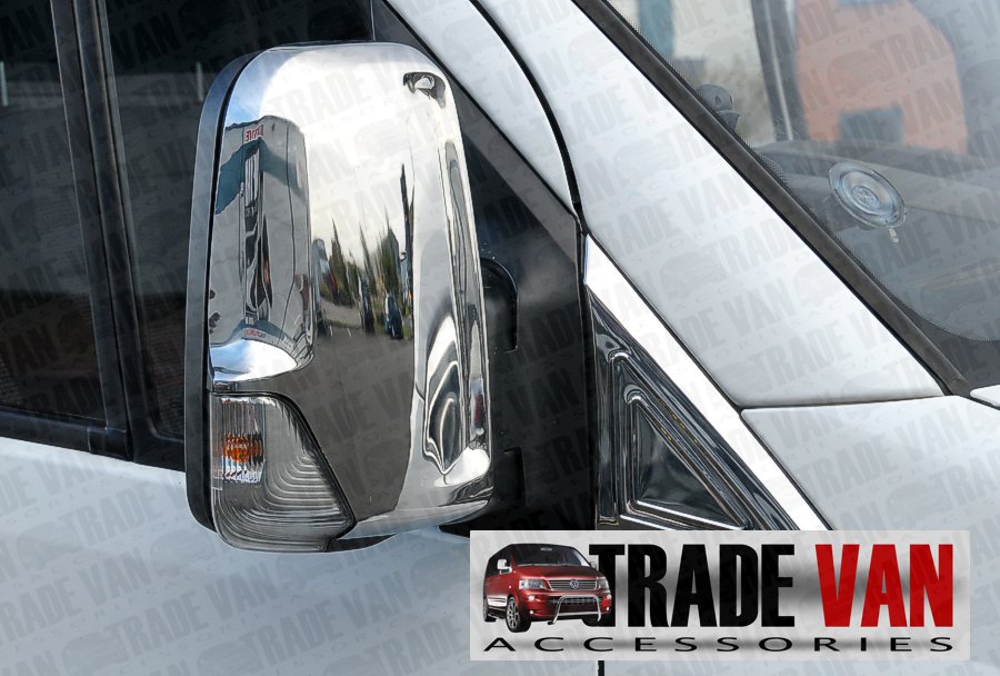 Mercedes Sprinter VW Crafter Van Chrome Mirror Covers Stainless Steel 2006 Up