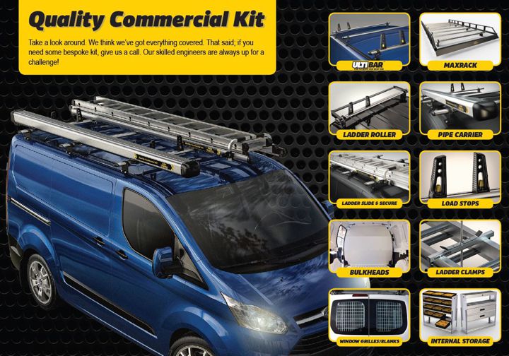 Introducing the revolutionary ULTI Bar roof bar system from Van Guard! These class leading roof bars offer flexibility and affordability without compromising on the appearance of your vehicle. Buy online at Trade Van accessories. Ulti Bar Van Roof Bars by Van Guard made in the UK. Optional Extras, please contact us via eBay messaging for details. Buy online at Trade Van Accessories.