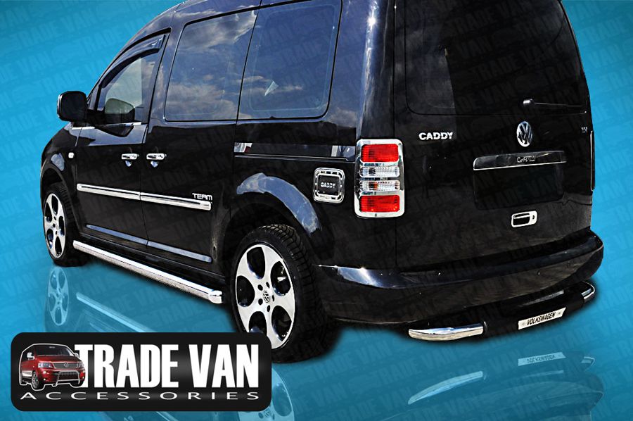 VW CADDY VAN SIDE BARS STAINLESS STEEL CHROME 76MM 3" VIPER BB004 SWB